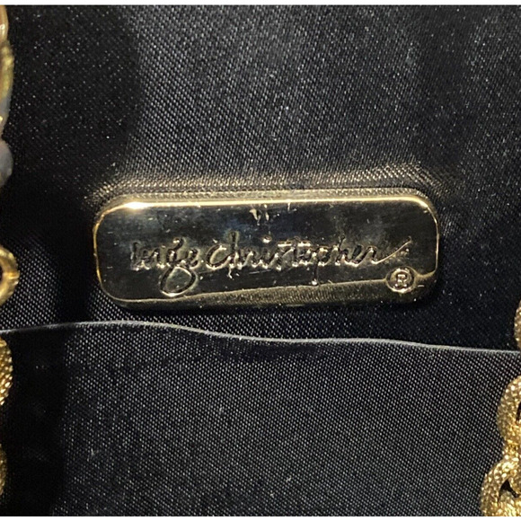 Inge Christopher Box Style Bag Black Woven Leather Convertible Clutch Purse - Picture 10 of 12